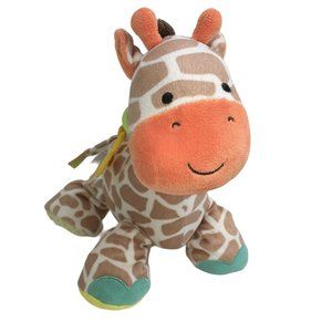 Carter's Giraffe Plush Lovey Stuffed Animal Rattle Mirror Crinkle Squeak Chew